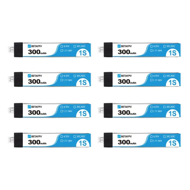 BetaFPV PH2.0 batterie LiPo 1S 300mAh 30C lot 8