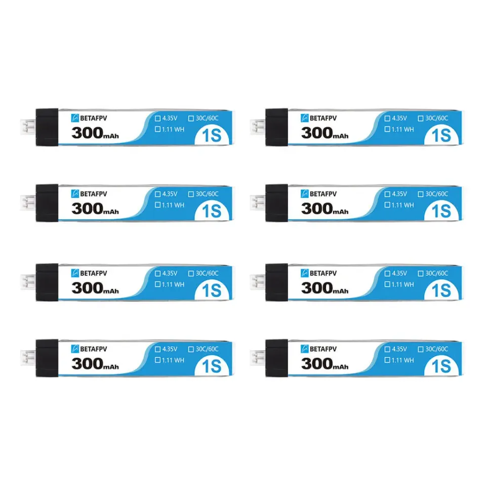 BetaFPV PH2.0 batterie LiPo 1S 300mAh 30C lot 8