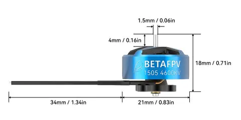 BetaFPV 1505 4600KV moteur brushless 4S 2,5 pouces