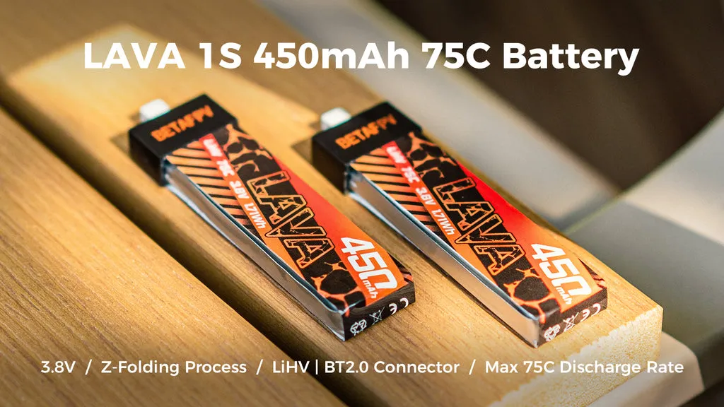 BetaFPV LAVA batterie LiHV 1S 450mAh 75C BT2.0 x4