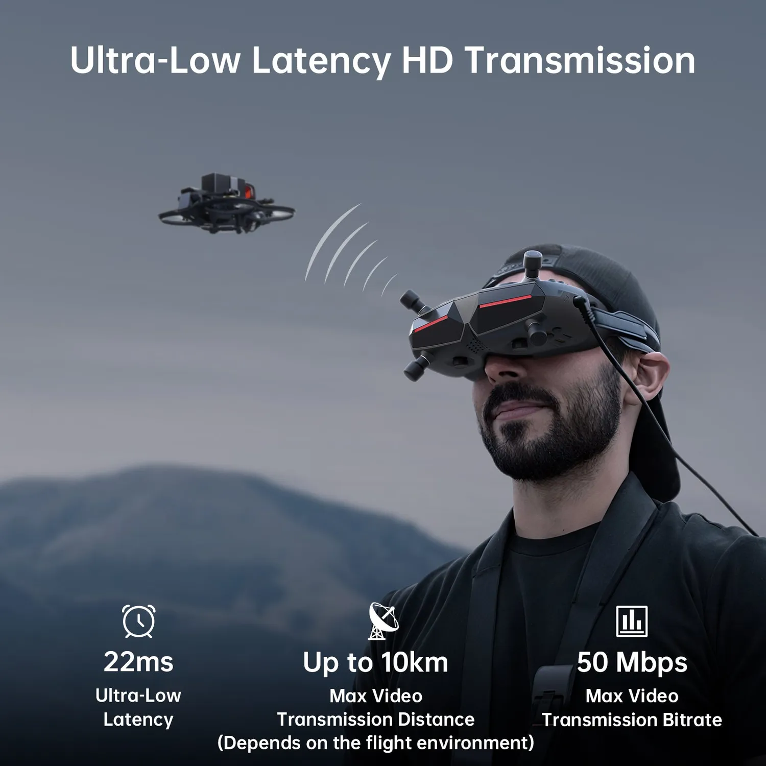 Walksnail Avatar Goggles X lunettes FPV + Moonlight + GM3