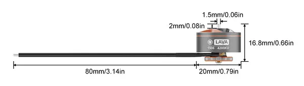 BetaFPV LAVA 1506 4200KV moteur brushless 4S 2,5 pouces