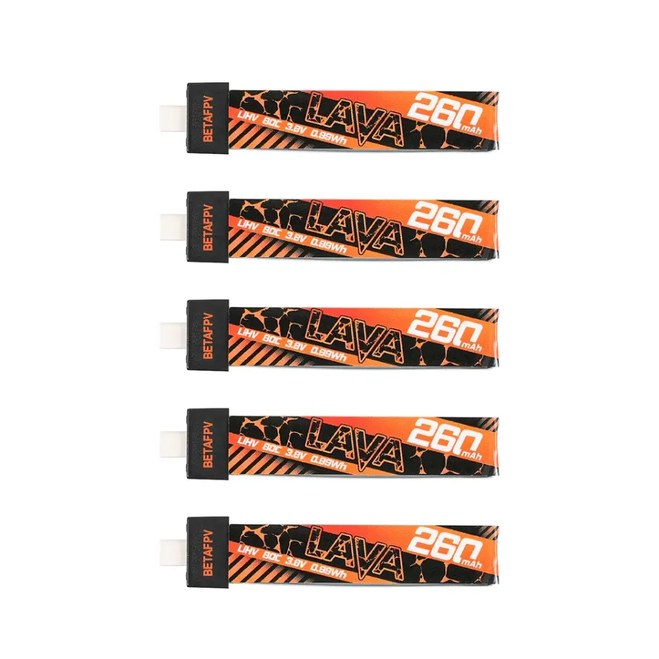 BetaFPV LAVA 1S 260mAh 80C Battery batterie LiHV 5 pièces