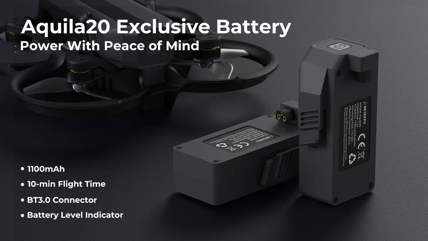 BetaFPV Aquila20 batterie drone FPV 1100mAh lot de 2