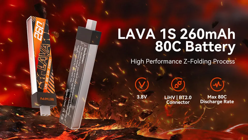 BetaFPV LAVA 1S 260mAh 80C Battery batterie LiHV 5 pièces