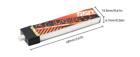 BetaFPV LAVA 1S 550mAh 75C batterie BT2.0 lot 4