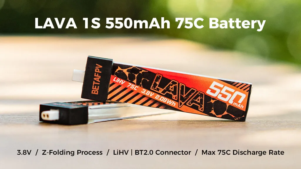 BetaFPV LAVA 1S 550mAh 75C batterie BT2.0 lot 4