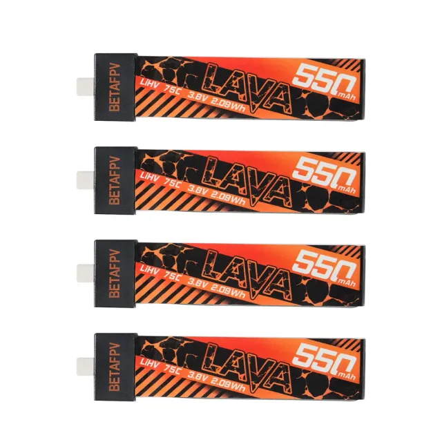BetaFPV LAVA 1S 550mAh 75C batterie BT2.0 lot 4