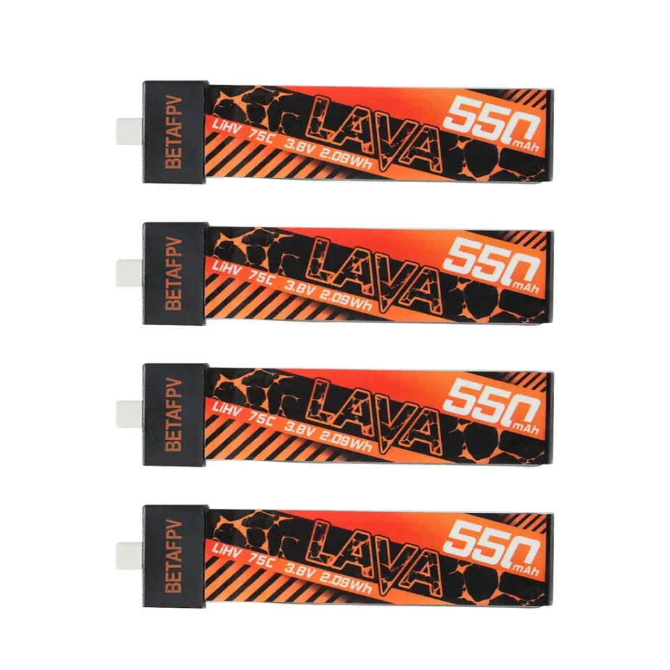 BetaFPV LAVA 1S 550mAh 75C batterie BT2.0 lot 4