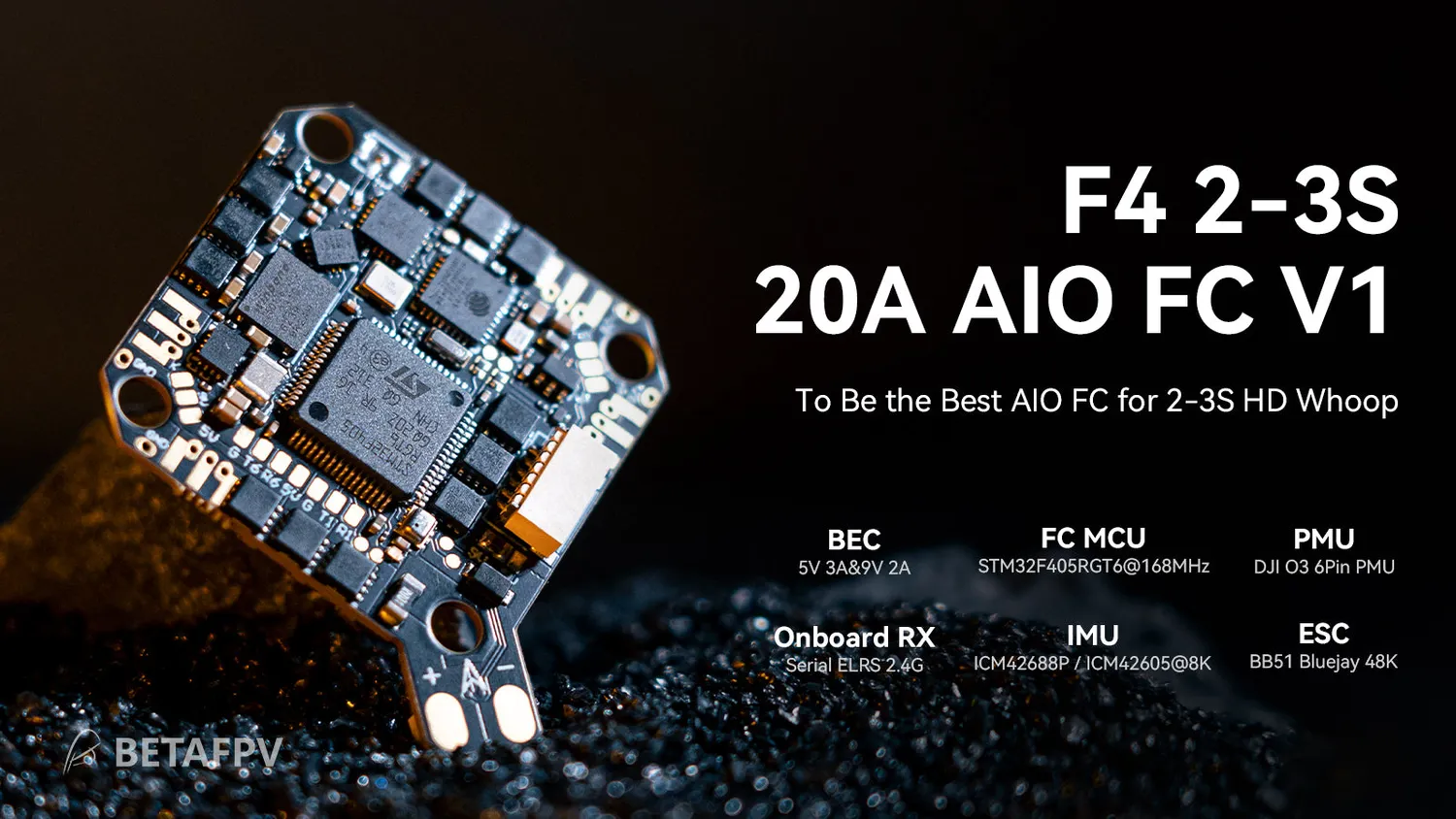 BetaFPV F4 2-3S 20A AIO carte contrôleur DJI O3