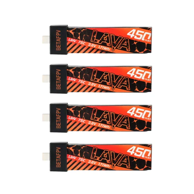 BetaFPV LAVA batterie LiHV 1S 450mAh 75C BT2.0 x4